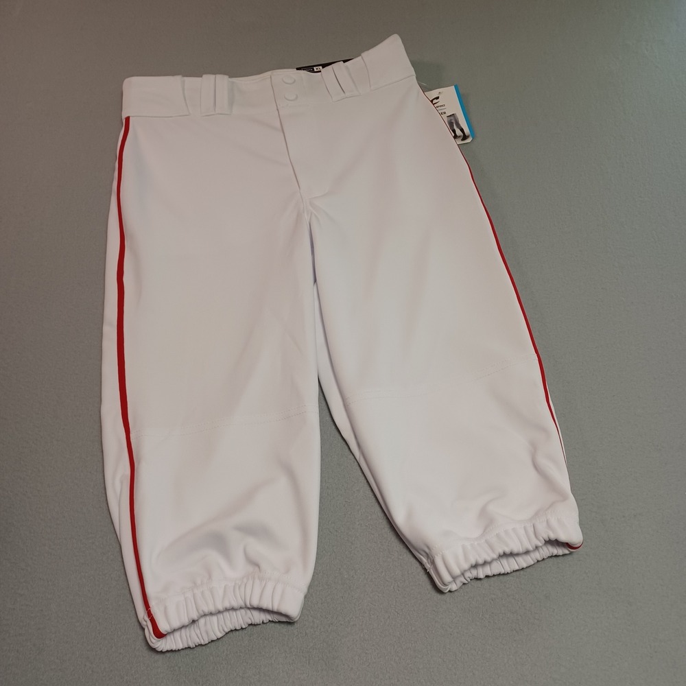 Champro Youth XL Baseball Pants White Scarlet Red Pipe Knicker Loose Fit BP101